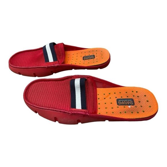 SWIMS Red Slide Loafers Boat Shoes Unisex Size 8 - Picture 1 of 6